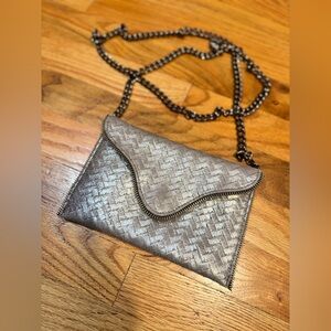 J.J. Winters Crossbody Envelope Purse Chain Strap Pewter